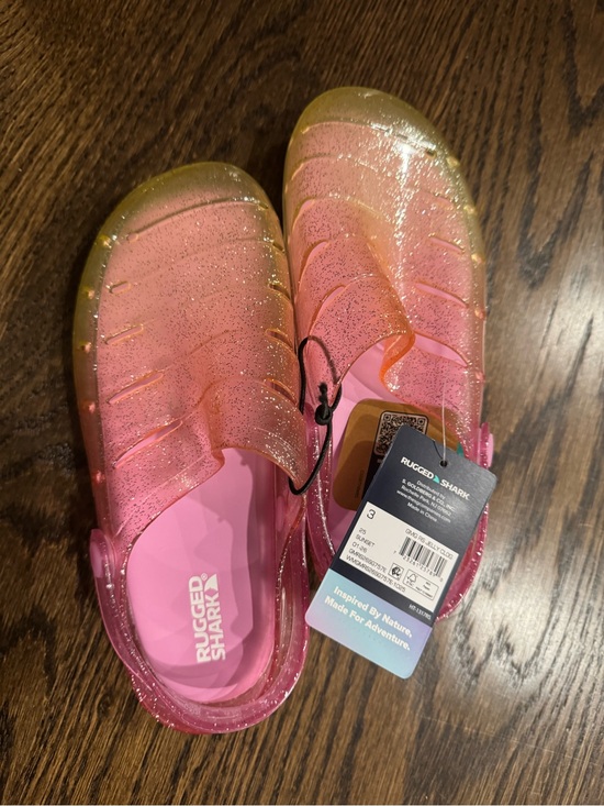Rugged Shark Other - Rugged Shark Kids Pink Glitter Water Shoes with Secure Heel Strap